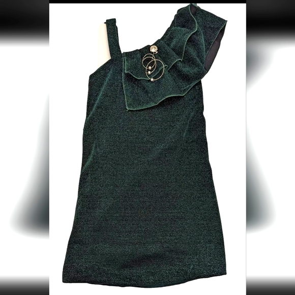 Dark Green Girls Party Dress - Picture 1 of 1